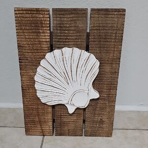 Rustic Brown and White Shell Wall Decor
